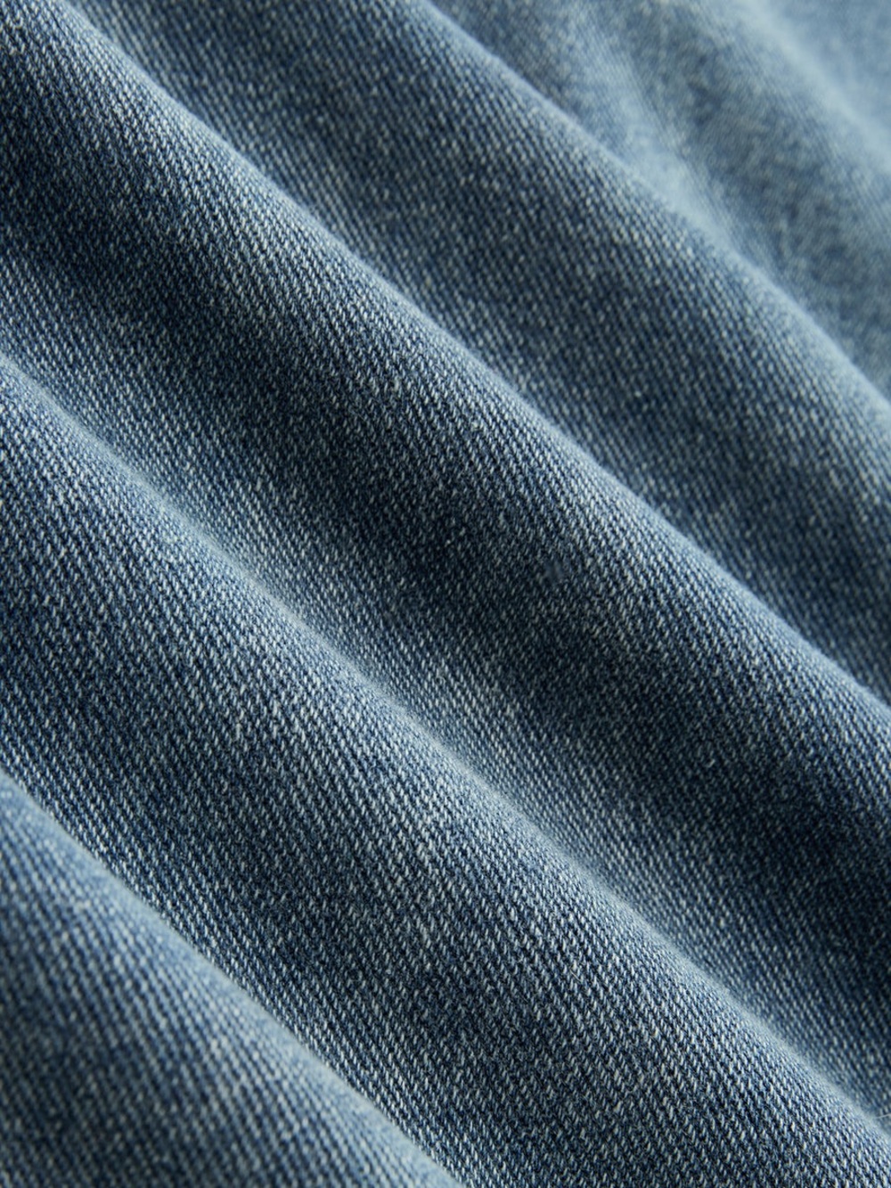 Commense Asymmetrical Ruched Denim Wide-Leg Pants - Picture 3 of 5